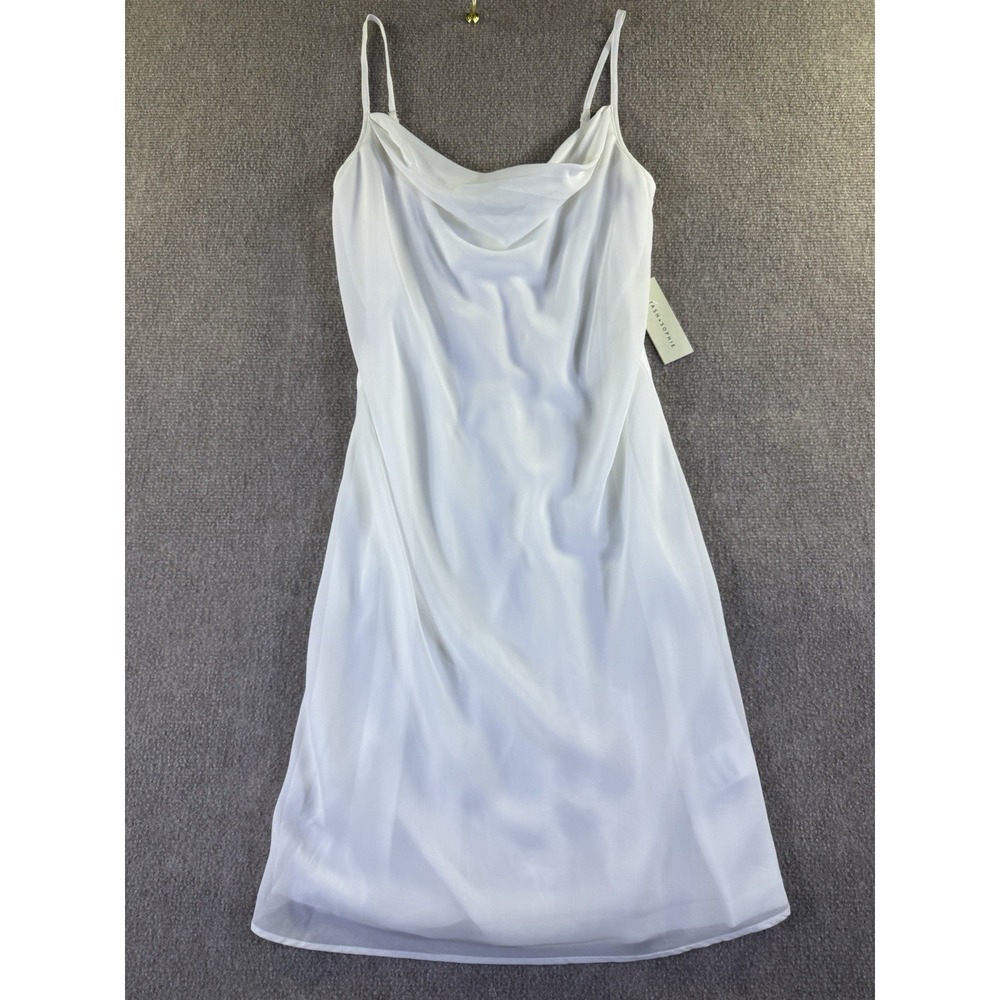 Tash + Sophie Ivory White Drape Mini Slip Dress Size M